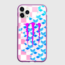 Чехол iPhone 11 Pro матовый Monster energy neon anime, цвет: 3D-фиолетовый