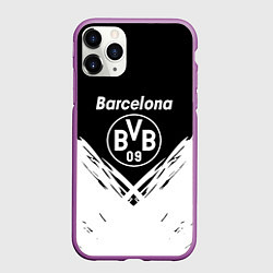 Чехол iPhone 11 Pro матовый Barcelona x borussia краски, цвет: 3D-фиолетовый