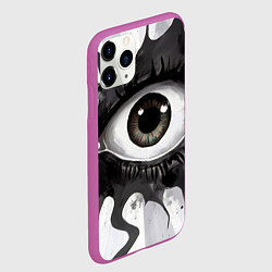 Чехол iPhone 11 Pro матовый Глаз и щупальца - психоделика, цвет: 3D-фиолетовый — фото 2