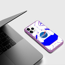 Чехол iPhone 11 Pro матовый NASA cosmos geometry, цвет: 3D-фиолетовый — фото 2