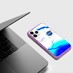 Чехол iPhone 11 Pro матовый Nasa неоновый шторм, цвет: 3D-фиолетовый — фото 2