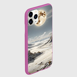 Чехол iPhone 11 Pro матовый Луна и горы, цвет: 3D-фиолетовый — фото 2