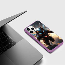 Чехол iPhone 11 Pro матовый Человек-оса, цвет: 3D-фиолетовый — фото 2
