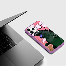Чехол iPhone 11 Pro матовый Годзилла рычит, цвет: 3D-фиолетовый — фото 2