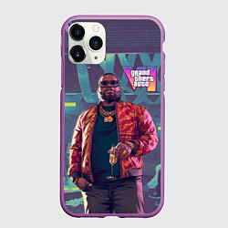 Чехол iPhone 11 Pro матовый Буби Айк Gta 6, цвет: 3D-фиолетовый
