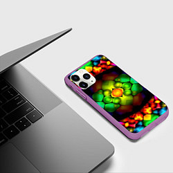 Чехол iPhone 11 Pro матовый Мягкий калейдоскоп, цвет: 3D-фиолетовый — фото 2