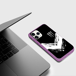 Чехол iPhone 11 Pro матовый Monster energy белые полосы, цвет: 3D-фиолетовый — фото 2