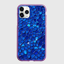 Чехол iPhone 11 Pro матовый Блестящие синие отражения, цвет: 3D-фиолетовый