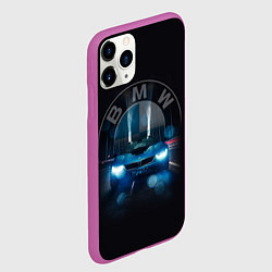 Чехол iPhone 11 Pro матовый BMW на мосту, цвет: 3D-фиолетовый — фото 2