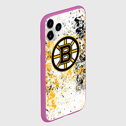 Чехол iPhone 11 Pro матовый Boston Bruins NHL white, цвет: 3D-фиолетовый — фото 2