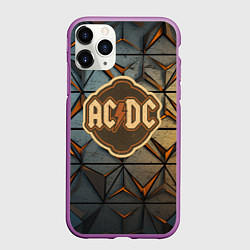 Чехол iPhone 11 Pro матовый ACDC винтажный логотип, цвет: 3D-фиолетовый