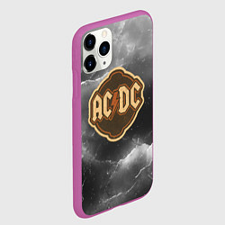 Чехол iPhone 11 Pro матовый ACDC ретро логотип, цвет: 3D-фиолетовый — фото 2