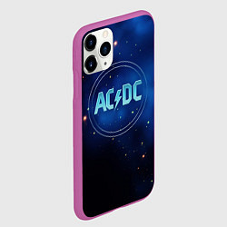Чехол iPhone 11 Pro матовый ACDC логотип на синем фоне, цвет: 3D-фиолетовый — фото 2