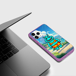 Чехол iPhone 11 Pro матовый Бегемот в купальнике, цвет: 3D-фиолетовый — фото 2