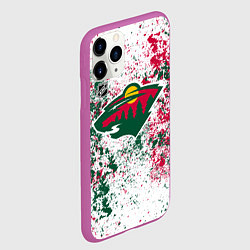 Чехол iPhone 11 Pro матовый Minnesota Wild NHL white, цвет: 3D-фиолетовый — фото 2
