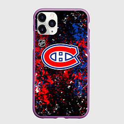 Чехол iPhone 11 Pro матовый Montreal Canadiens NHL black, цвет: 3D-фиолетовый