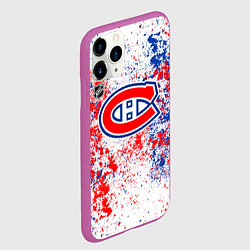 Чехол iPhone 11 Pro матовый Montreal Canadiens NHL white, цвет: 3D-фиолетовый — фото 2