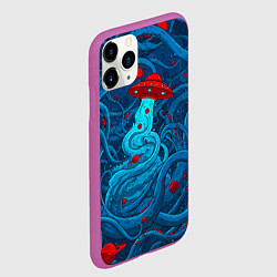 Чехол iPhone 11 Pro матовый Контакт с хаосом, цвет: 3D-фиолетовый — фото 2