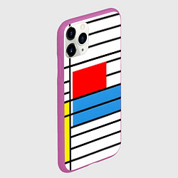 Чехол iPhone 11 Pro матовый В стиле мондриана, цвет: 3D-фиолетовый — фото 2