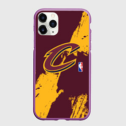 Чехол iPhone 11 Pro матовый Cleveland Cavaliers NBA team, цвет: 3D-фиолетовый