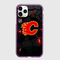 Чехол iPhone 11 Pro матовый Калгари Флэймз - НХЛ хоккей, цвет: 3D-фиолетовый