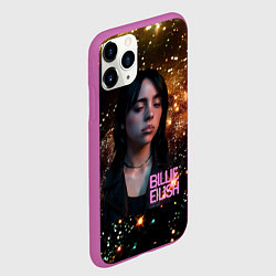 Чехол iPhone 11 Pro матовый Билли Айлиш с блестками на фоне, цвет: 3D-фиолетовый — фото 2