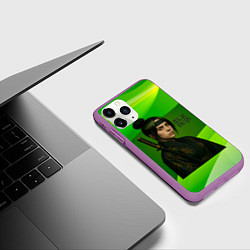 Чехол iPhone 11 Pro матовый Билли Айлиш в стиле ниндзи, цвет: 3D-фиолетовый — фото 2