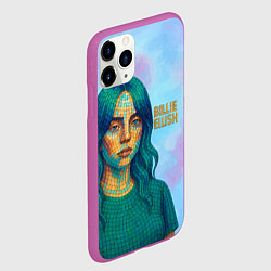 Чехол iPhone 11 Pro матовый Билли Айлиш из мозаики, цвет: 3D-фиолетовый — фото 2