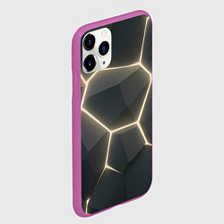 Чехол iPhone 11 Pro матовый Объемные серые плиты, цвет: 3D-фиолетовый — фото 2