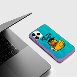 Чехол iPhone 11 Pro матовый Доктор кря, цвет: 3D-фиолетовый — фото 2