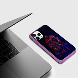 Чехол iPhone 11 Pro матовый Мифический воин в неоновом свете, цвет: 3D-фиолетовый — фото 2