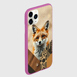 Чехол iPhone 11 Pro матовый Удивительный рыжий лисёнок, цвет: 3D-фиолетовый — фото 2