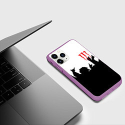 Чехол iPhone 11 Pro матовый Monster energy rock black, цвет: 3D-фиолетовый — фото 2