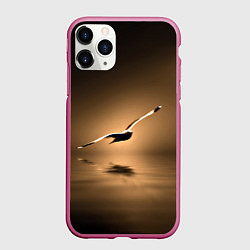 Чехол iPhone 11 Pro матовый Летящая птица, цвет: 3D-малиновый