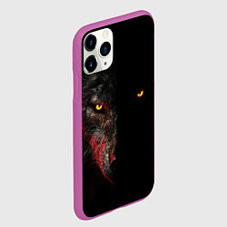 Чехол iPhone 11 Pro матовый Тень волка, цвет: 3D-фиолетовый — фото 2