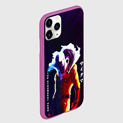 Чехол iPhone 11 Pro матовый Anime OPM Saitama The Strongest Hero, цвет: 3D-фиолетовый — фото 2