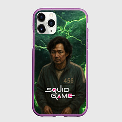 Чехол iPhone 11 Pro матовый Игра в кальмара игрок 456, цвет: 3D-фиолетовый
