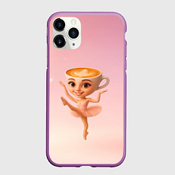 Чехол iPhone 11 Pro матовый Балерина капучино ии мем