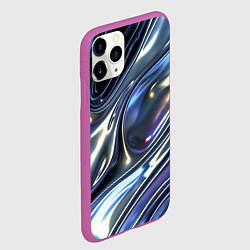 Чехол iPhone 11 Pro матовый Серебро жидкий металл, цвет: 3D-фиолетовый — фото 2