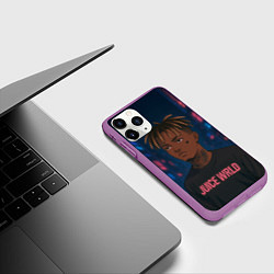 Чехол iPhone 11 Pro матовый Juice WRLD - Неоновый аниме арт, цвет: 3D-фиолетовый — фото 2