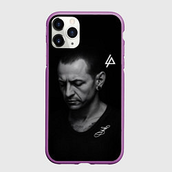 Чехол iPhone 11 Pro матовый Честер Беннингтон - легенда, цвет: 3D-фиолетовый