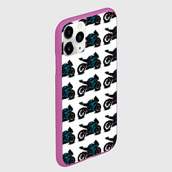 Чехол iPhone 11 Pro матовый Motorbike blue, цвет: 3D-фиолетовый — фото 2