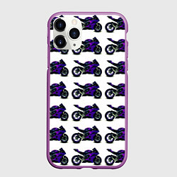 Чехол iPhone 11 Pro матовый Motorcycle purple gloss, цвет: 3D-фиолетовый