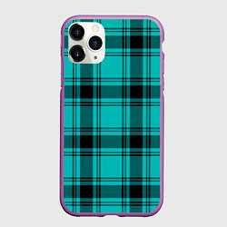 Чехол iPhone 11 Pro матовый Checkered blue, цвет: 3D-фиолетовый