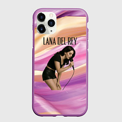 Чехол iPhone 11 Pro матовый Lana Del Rey поет в микрофон
