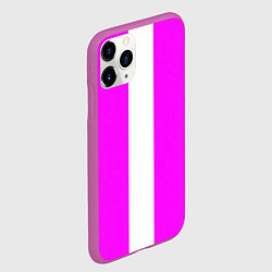 Чехол iPhone 11 Pro матовый Color white pink line, цвет: 3D-фиолетовый — фото 2