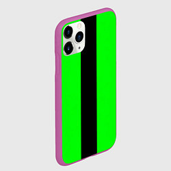 Чехол iPhone 11 Pro матовый Color green black line, цвет: 3D-фиолетовый — фото 2
