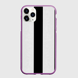 Чехол iPhone 11 Pro матовый Color black light gray line