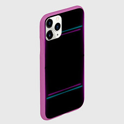 Чехол iPhone 11 Pro матовый Neon pink light blue, цвет: 3D-фиолетовый — фото 2