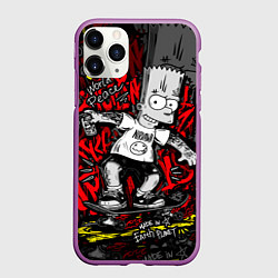Чехол iPhone 11 Pro матовый Татуированный барт, цвет: 3D-фиолетовый